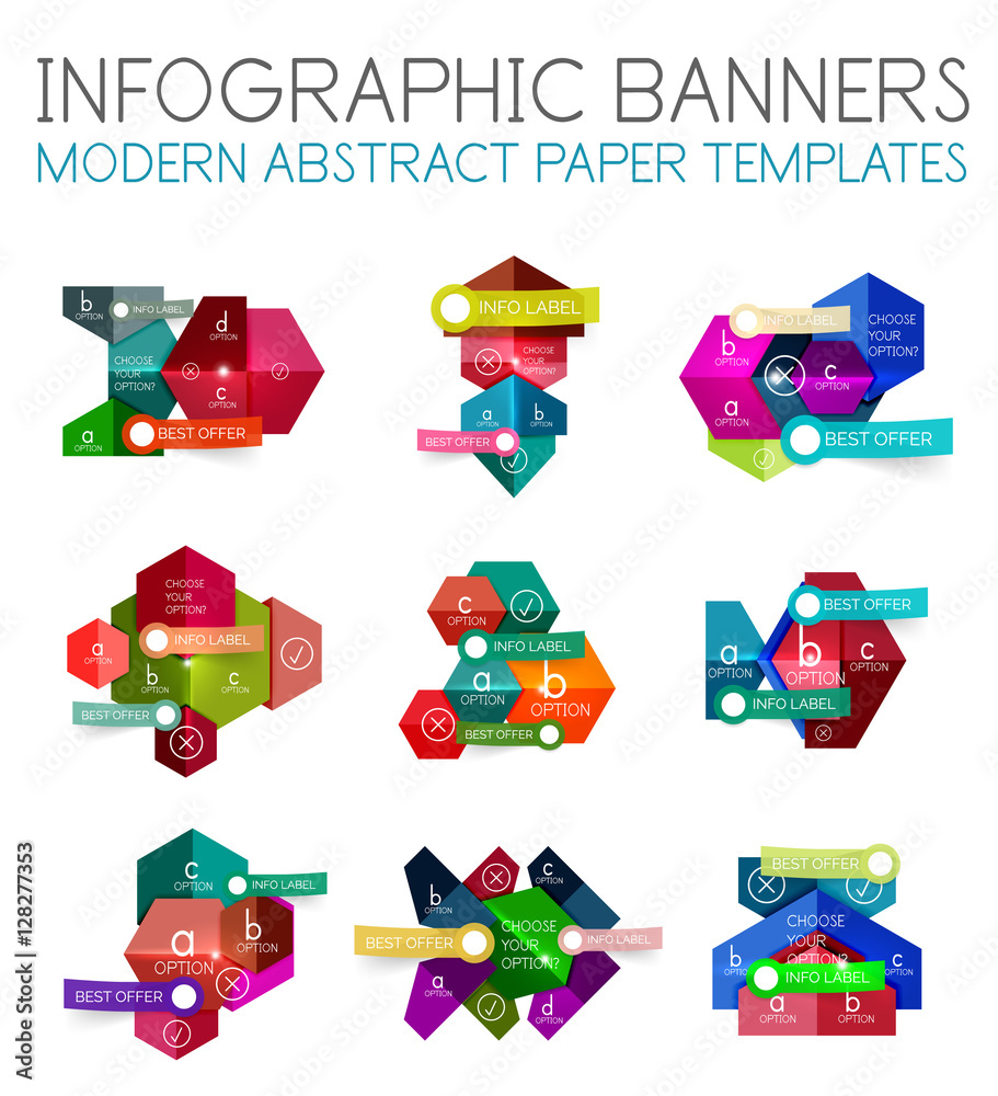Fototapeta premium Geometric business infographics templates