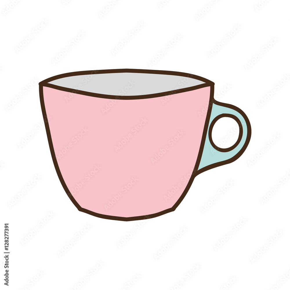 silhouette light pink porcelain cup vector illustration silhouette light pink porcelain cup vector illustration