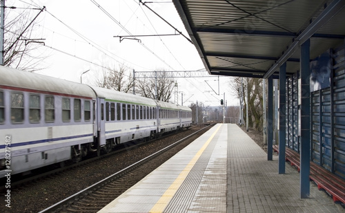 The train of wagons at a railway station