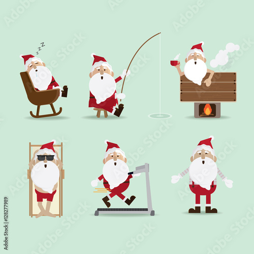 santa claus chimney Collection vector