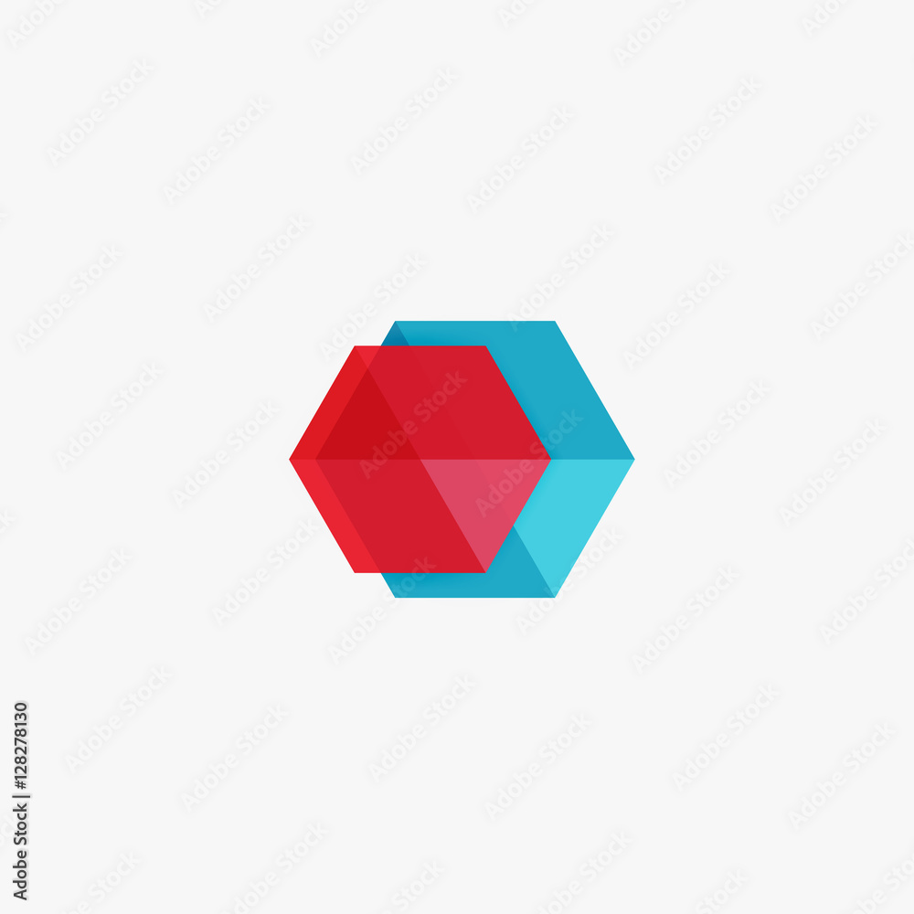 Empty blank hexagon layout, geometric template for text and options
