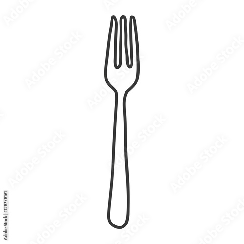 silhouette monochrome with contour fork vector illustration