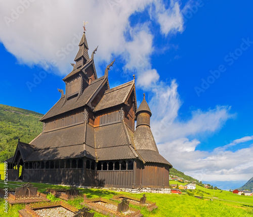 Borgund Stavkirke (wooden church) in Norway