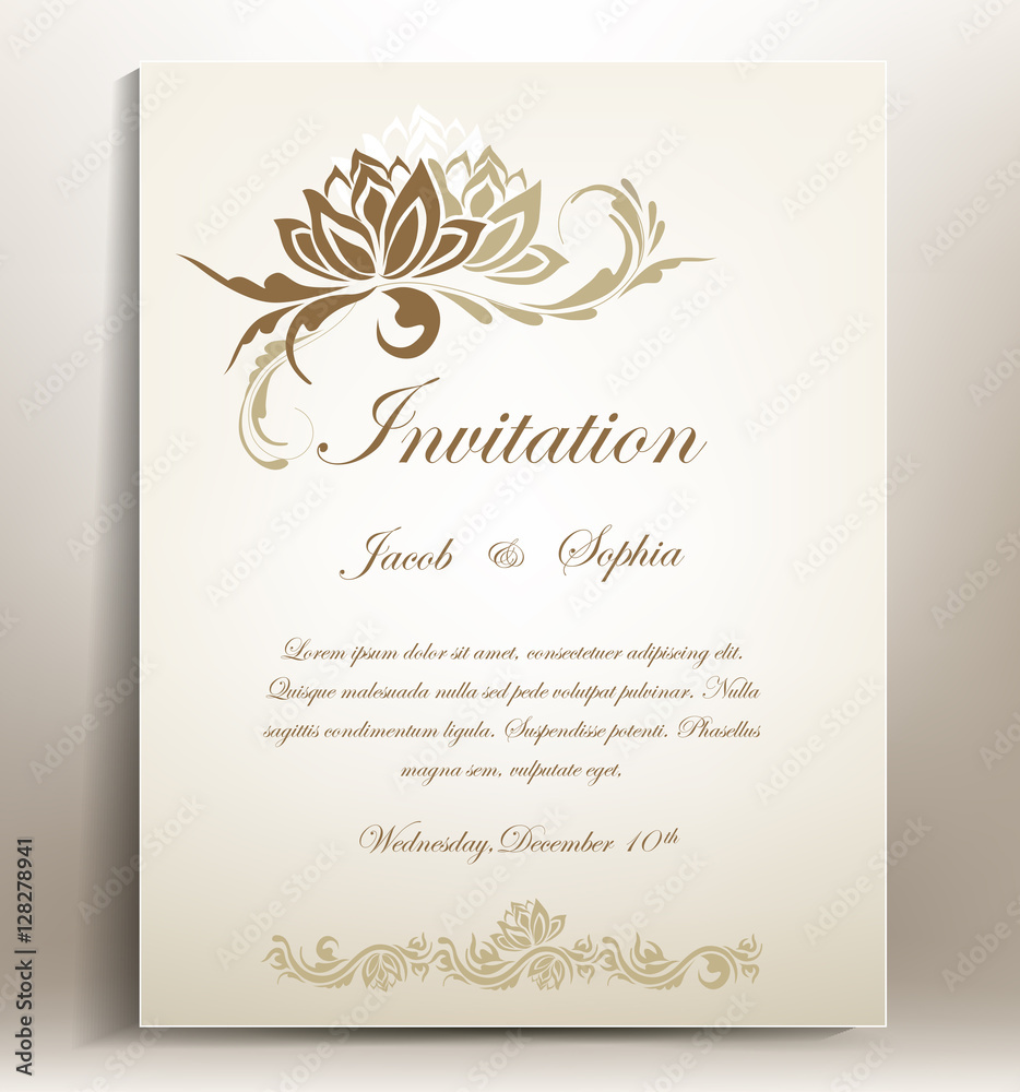 a beautiful Floral wedding invitation ,suitable also for congratulation,greeting cards