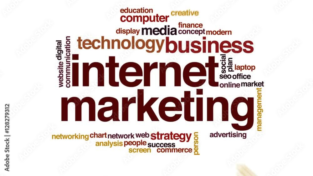 Internet marketing animated word cloud. Internet marketing animated word cloud.