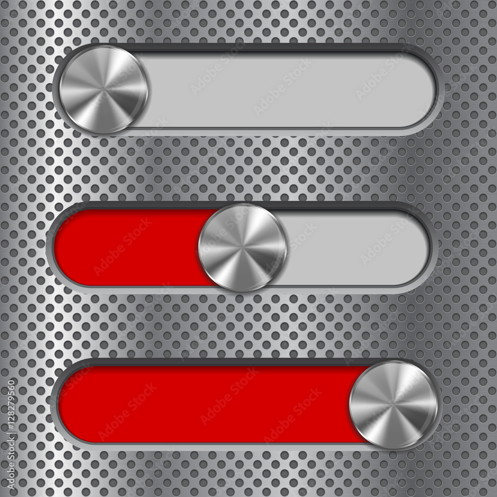 Web interface slider. UI progress bar on metal background Web interface slider. UI progress bar on metal background