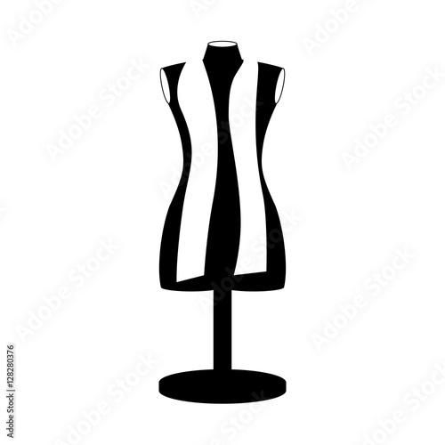 monochrome manikin tailor shop design vector illustration