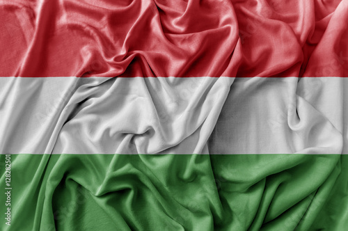Valokuvatapetti Ruffled waving Hungary flag