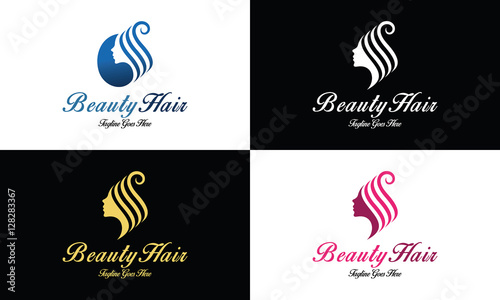 Beauty hair logo design template ,Beauty salon logo ,Vector illustration