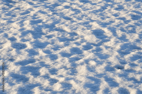 background of fresh snow