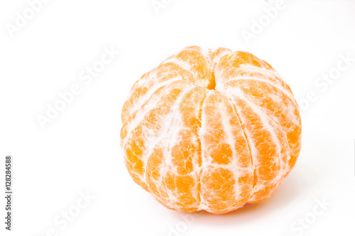 Fresh Peeled Mandarin Isolated on White Background