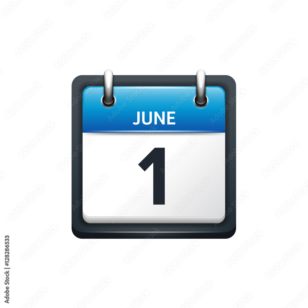 June 1. Calendar icon.Vector illustration,flat style.Month and date.Sunday,Monday,Tuesday,Wednesday,Thursday,Friday,Saturday.Week,weekend,red letter day. 2017,2018 year.Holidays. June 1. Calendar icon.Vector illustration,flat style.Month and date.Sunday,Monday,Tuesday,Wednesday,Thursday,Friday,Saturday.Week,weekend,red letter day. 2017,2018 year.Holidays.