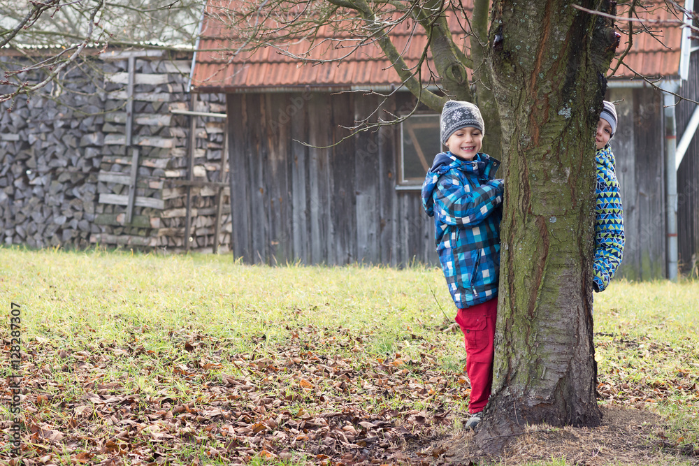 Fotografie Children playing in garden