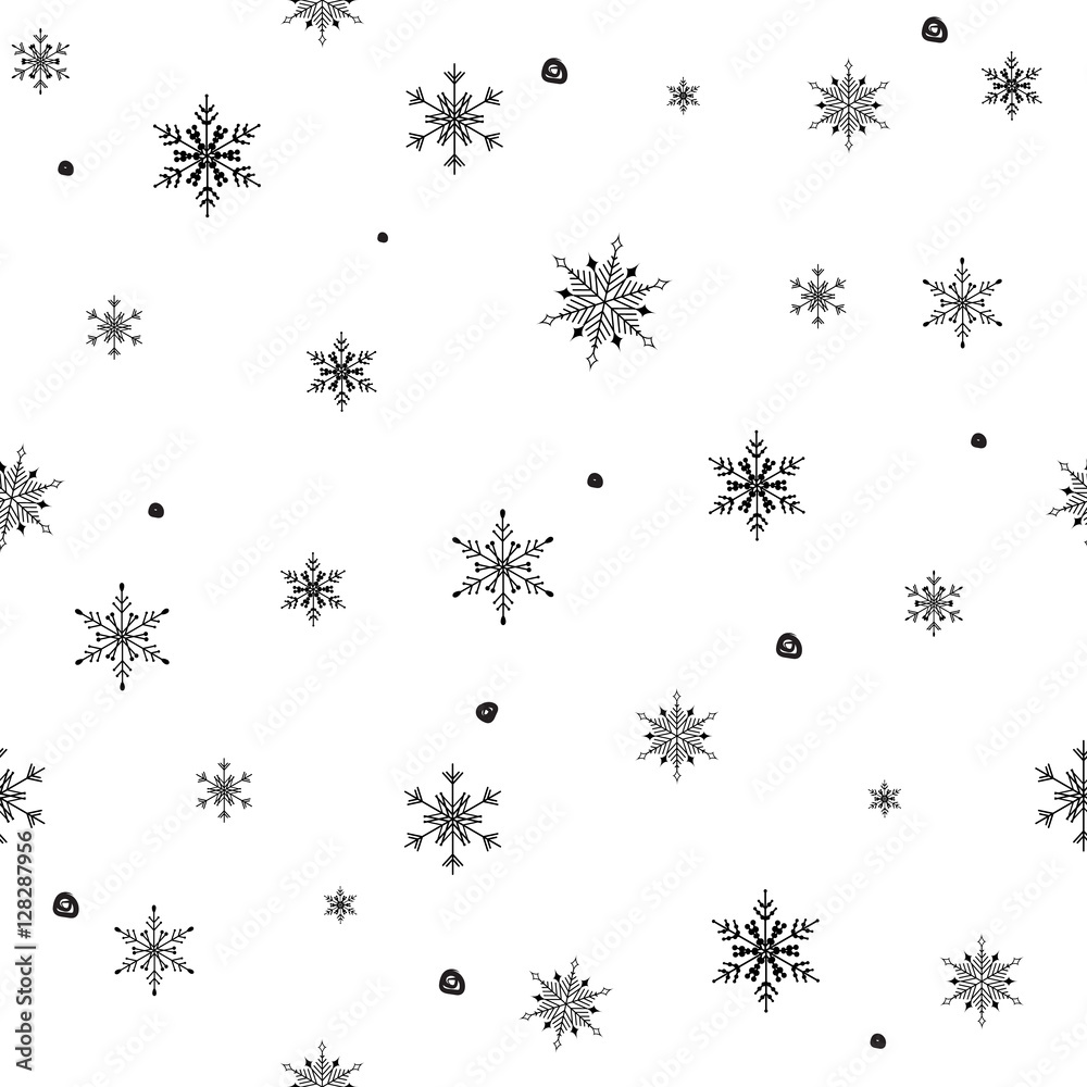 Seamless pattern of snowflakes on a white background Seamless pattern of snowflakes on a white background