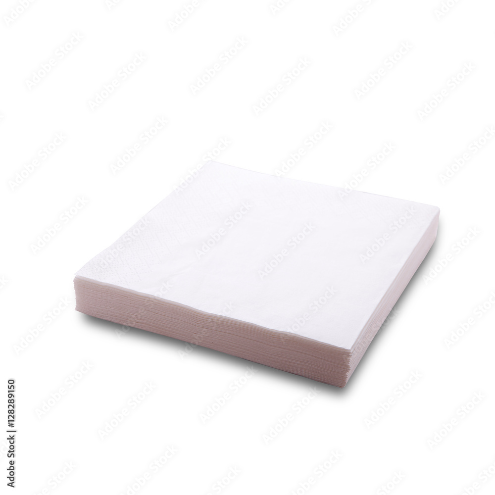 Paper napkin in perspective isolated. Napkins close up top view. Stack of paper napkins with shadow. Mock up, place for tex. Paper napkin in perspective isolated. Napkins close up top view. Stack of paper napkins with shadow. Mock up, place for tex.