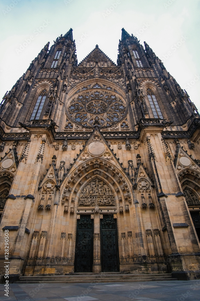 Prague, Czechia - November, 21, 2016: St. Vitus Cathedral  in Prague Castle, Czechia