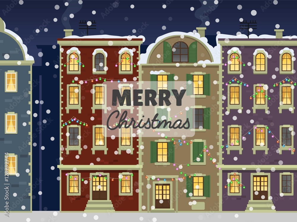 Merry Christmas street card vector