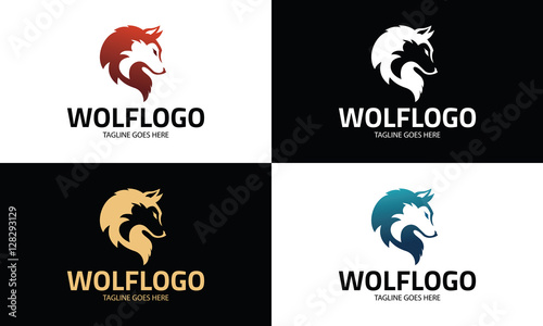Wolf logo design template ,Vector illustration