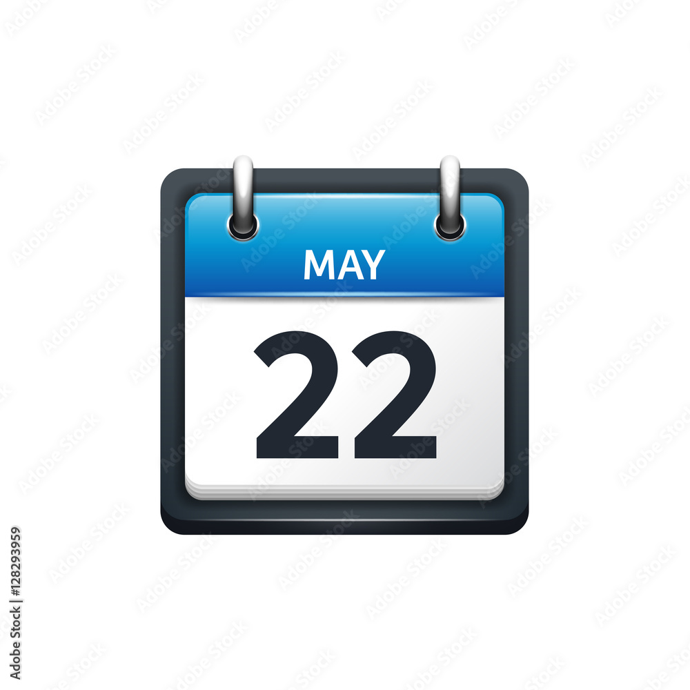 May 22. Calendar icon.Vector illustration,flat style.Month and date.Sunday,Monday,Tuesday,Wednesday,Thursday,Friday,Saturday.Week,weekend,red letter day. 2017,2018 year.Holidays. May 22. Calendar icon.Vector illustration,flat style.Month and date.Sunday,Monday,Tuesday,Wednesday,Thursday,Friday,Saturday.Week,weekend,red letter day. 2017,2018 year.Holidays.