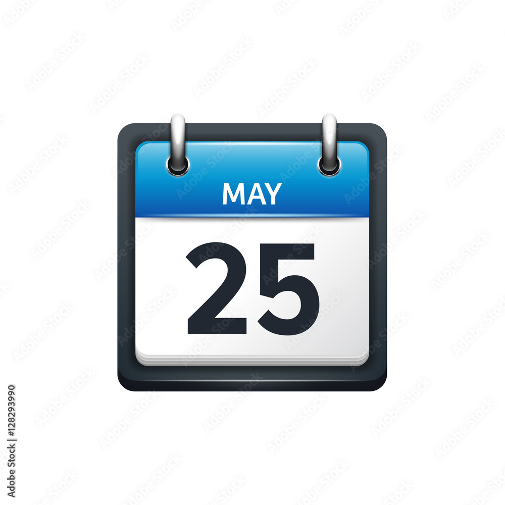 May 25. Calendar icon.Vector illustration,flat style.Month and date.Sunday,Monday,Tuesday,Wednesday,Thursday,Friday,Saturday.Week,weekend,red letter day. 2017,2018 year.Holidays. May 25. Calendar icon.Vector illustration,flat style.Month and date.Sunday,Monday,Tuesday,Wednesday,Thursday,Friday,Saturday.Week,weekend,red letter day. 2017,2018 year.Holidays.
