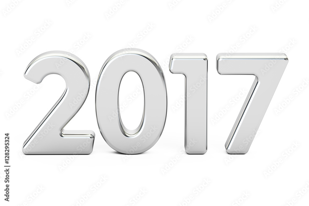 2017 concept, silver inscription. 3D rendering 2017 concept, silver inscription. 3D rendering