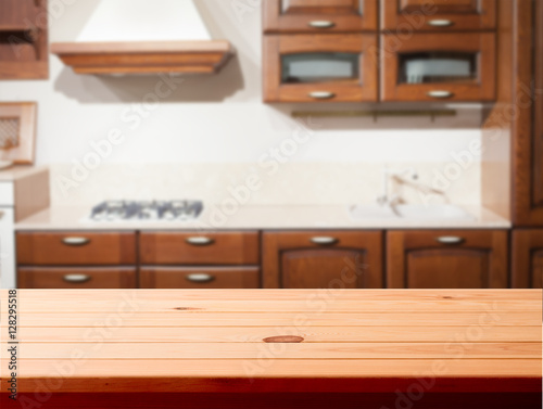 Kitchen interior wooden table © missty