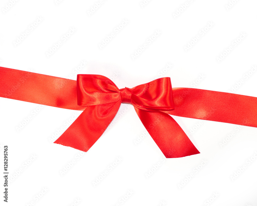 Red bow ribbon with tails isolated Red bow ribbon with tails isolated
