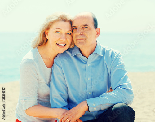 Happy elderly couple spends time