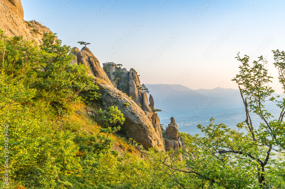 Rocks on the top of the mountain Demerdzhi
