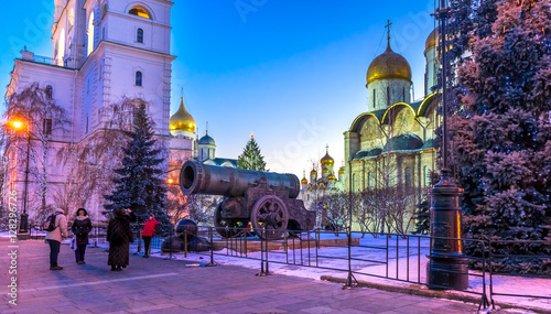 In the Moscow Kremlin near the Tsar Cannon before Christmas