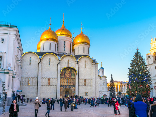 Assumption Cathedral  (Cathedral of the Dormition, Uspensky sobor) in Moscow before Christmas