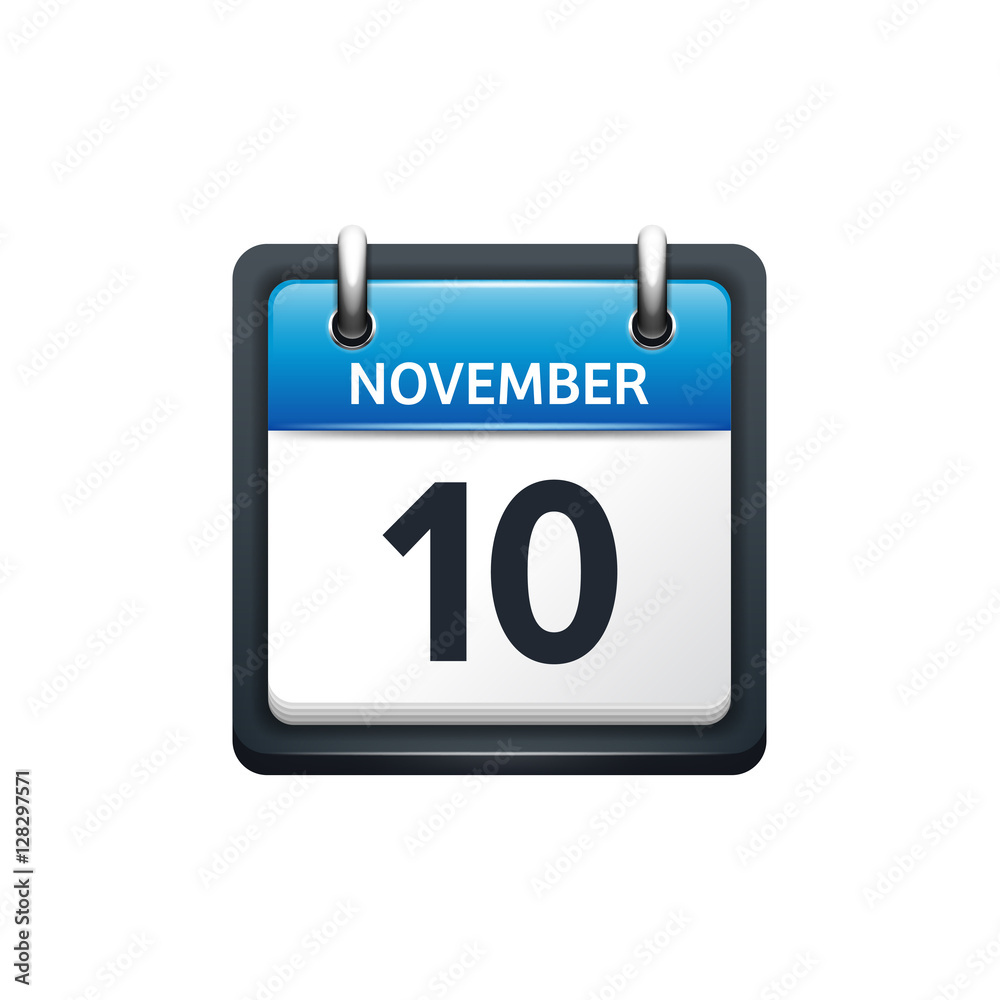 November 10. Calendar icon.Vector illustration,flat style.Month and date.Sunday,Monday,Tuesday,Wednesday,Thursday,Friday,Saturday.Week,weekend,red letter day. 2017,2018 year.Holidays. November 10. Calendar icon.Vector illustration,flat style.Month and date.Sunday,Monday,Tuesday,Wednesday,Thursday,Friday,Saturday.Week,weekend,red letter day. 2017,2018 year.Holidays.