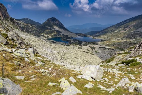 Landscape of Gergiytsa peak and Gergiyski lakes,  Pirin Mountain, Bulgaria photo