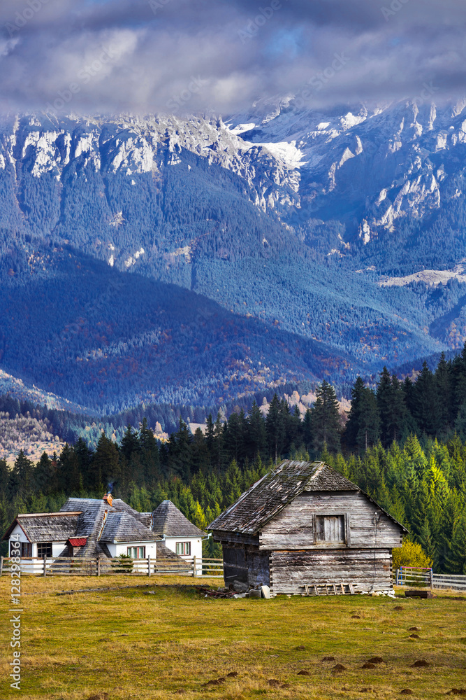 Traditional houses in romanian mountains