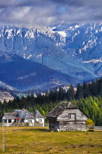 Traditional houses in romanian mountains