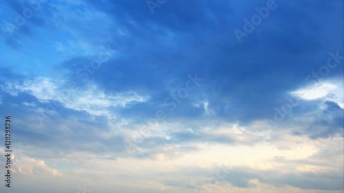 Loop with beautiful clouds in the blue sky. Time-lapse FHD 