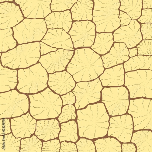 texture of the dried soil with large and small cracks
