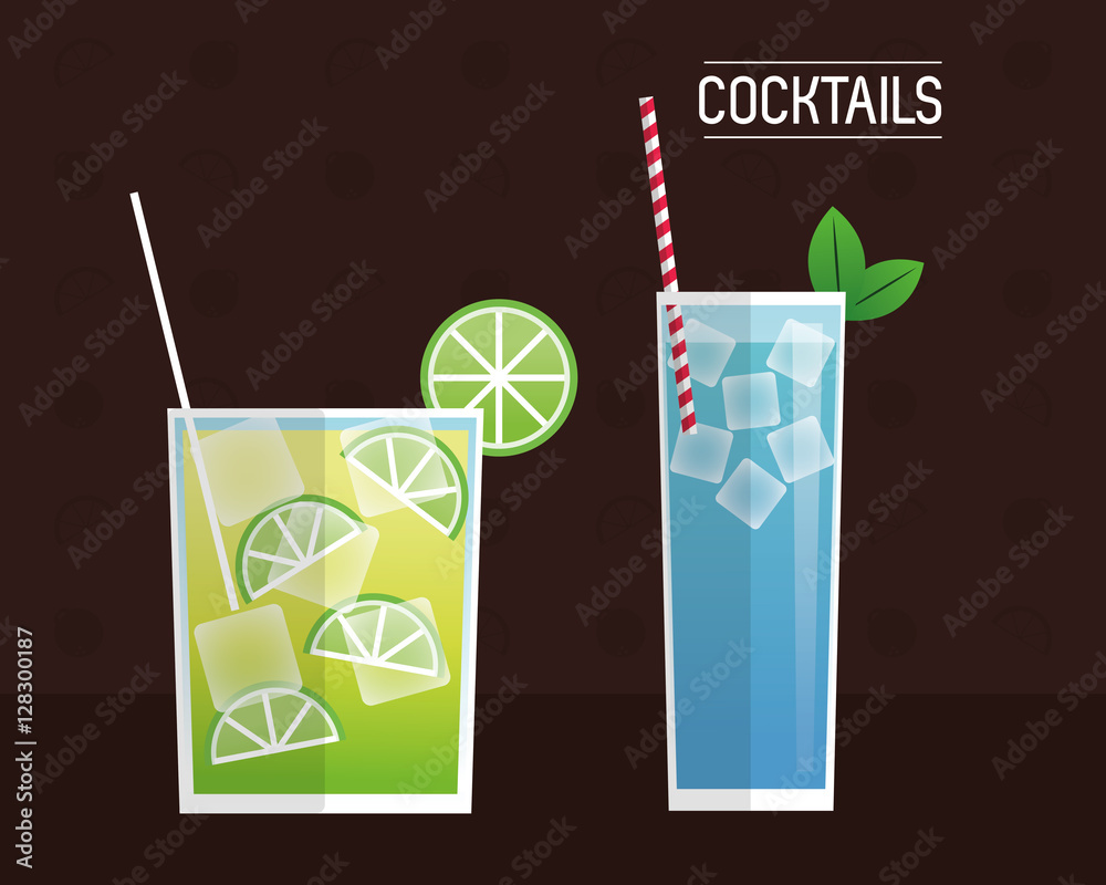 cocktails blue and mimosa black background vector illustration eps 10 cocktails blue and mimosa black background vector illustration eps 10