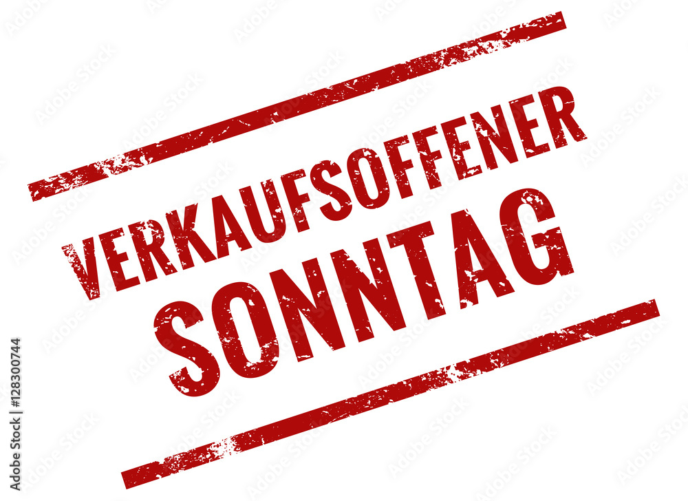 verkaufsoffener sonntag stempel rot Adobe Stock