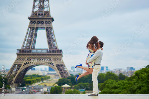 Romantic loving couple having a date near the Eiffel tower © Ekaterina Pokrovsky