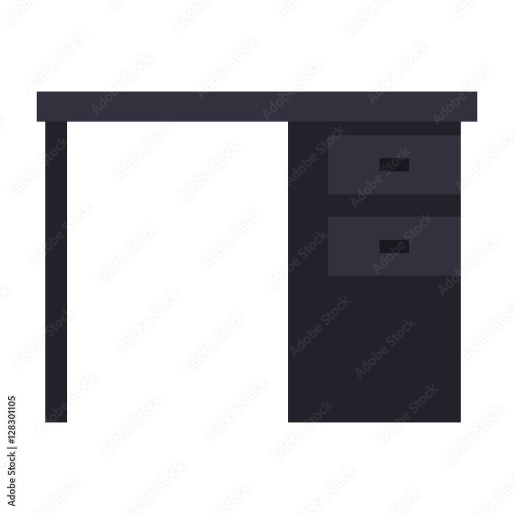 black desk office drawers icon vector illustration eps 10