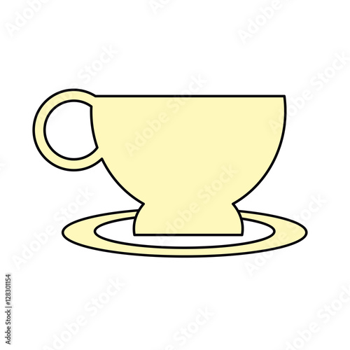 cup coffe plate break time office icon vector illustration eps 10