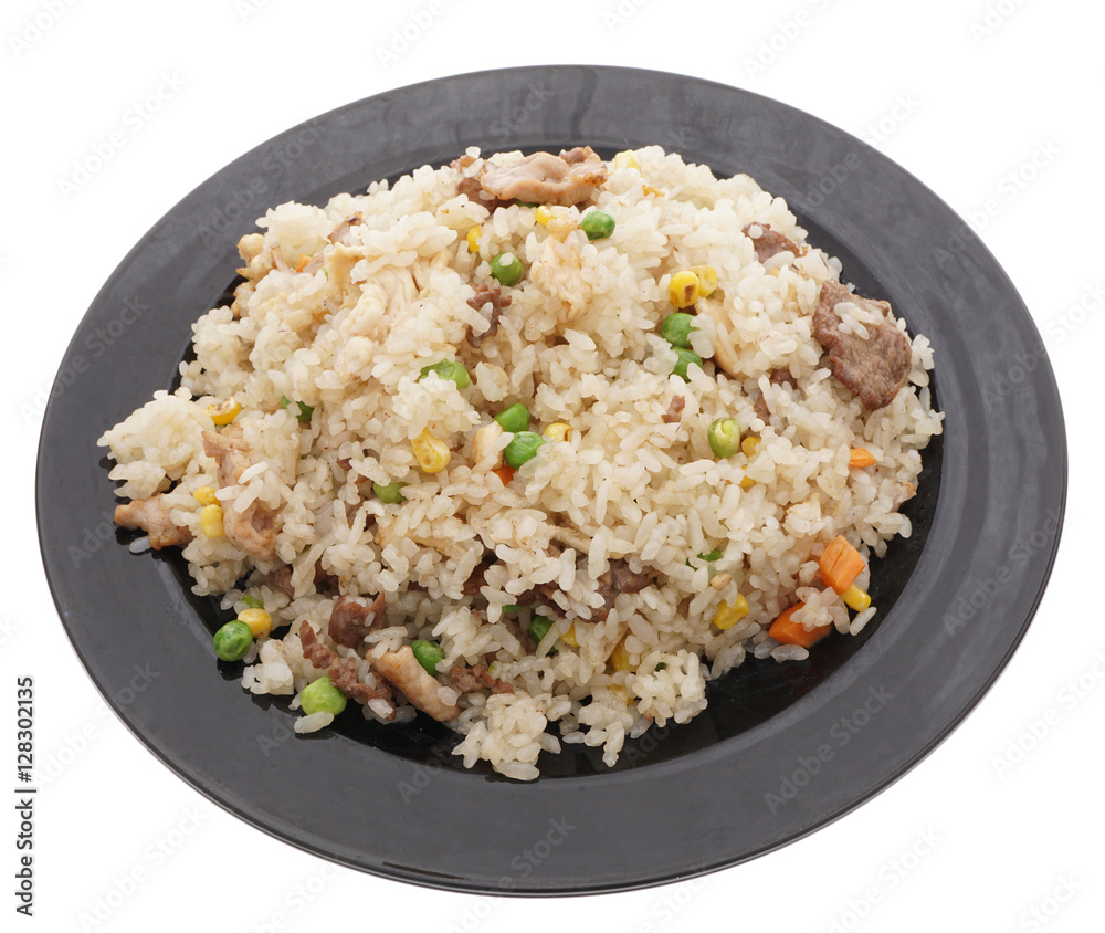 Rice with chicken pork and veal with vegetables Rice with chicken pork and veal with vegetables