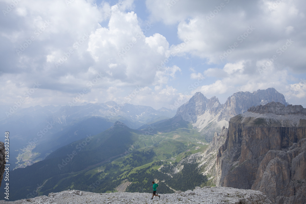 Woods Wheatcroft trekking in the Dolomites in Northeaster Italy.
