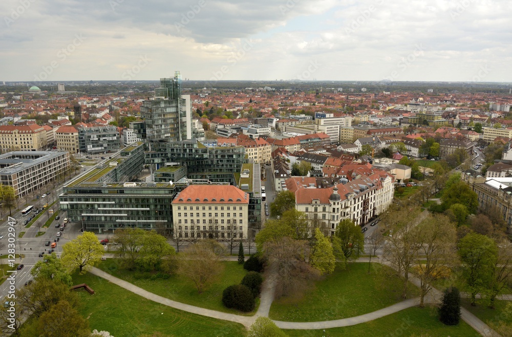 View over Hanover, Germany, in spring.