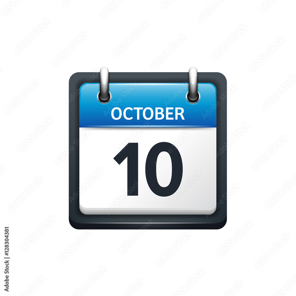 October 10. Calendar icon.Vector illustration,flat style.Month and date.Sunday,Monday,Tuesday,Wednesday,Thursday,Friday,Saturday.Week,weekend,red letter day. 2017,2018 year.Holidays. October 10. Calendar icon.Vector illustration,flat style.Month and date.Sunday,Monday,Tuesday,Wednesday,Thursday,Friday,Saturday.Week,weekend,red letter day. 2017,2018 year.Holidays.