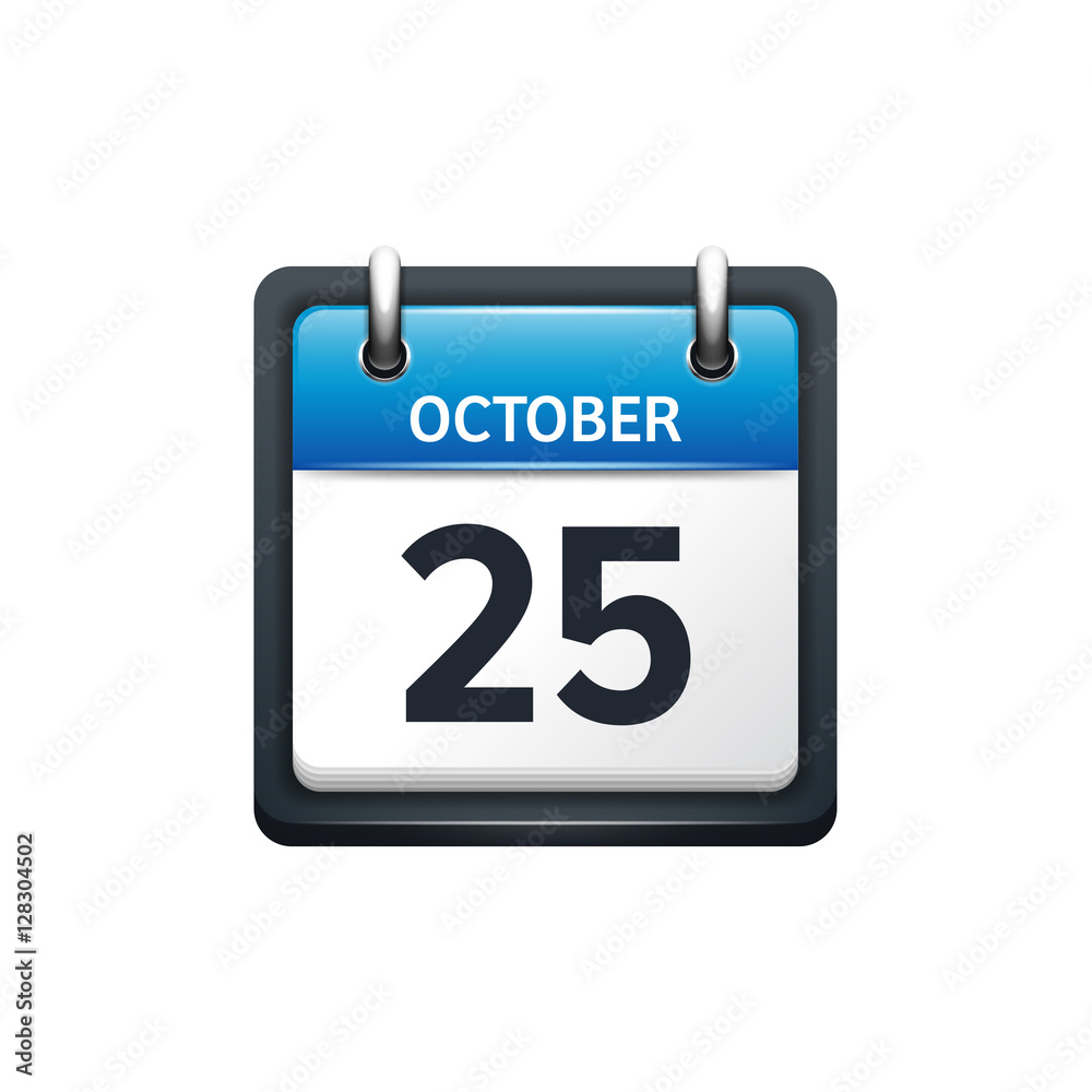 October 25. Calendar icon.Vector illustration,flat style.Month and date.Sunday,Monday,Tuesday,Wednesday,Thursday,Friday,Saturday.Week,weekend,red letter day. 2017,2018 year.Holidays. October 25. Calendar icon.Vector illustration,flat style.Month and date.Sunday,Monday,Tuesday,Wednesday,Thursday,Friday,Saturday.Week,weekend,red letter day. 2017,2018 year.Holidays.
