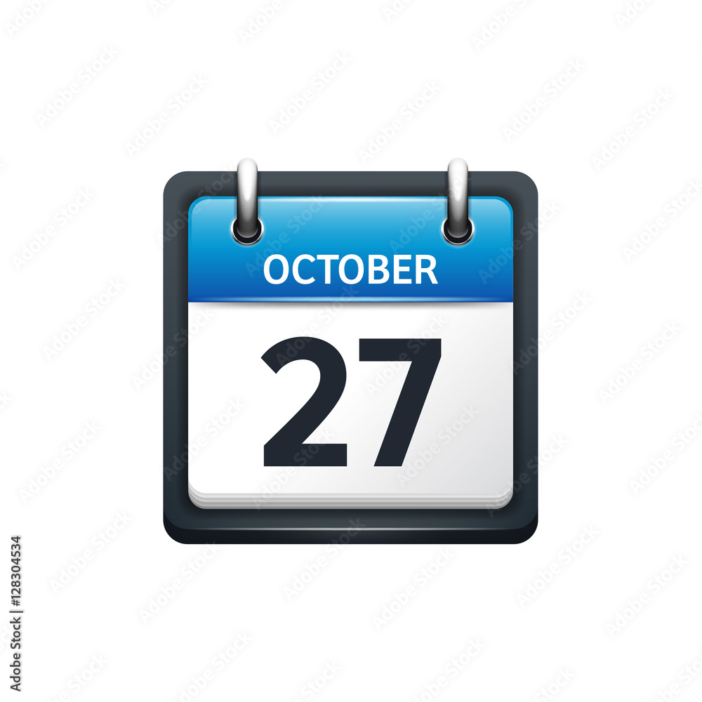 October 27. Calendar icon.Vector illustration,flat style.Month and date.Sunday,Monday,Tuesday,Wednesday,Thursday,Friday,Saturday.Week,weekend,red letter day. 2017,2018 year.Holidays. October 27. Calendar icon.Vector illustration,flat style.Month and date.Sunday,Monday,Tuesday,Wednesday,Thursday,Friday,Saturday.Week,weekend,red letter day. 2017,2018 year.Holidays.