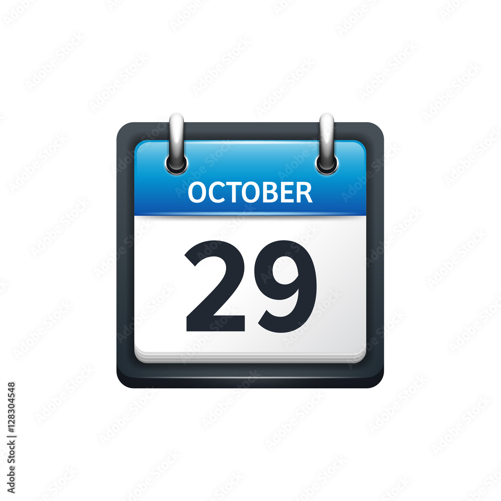 October 29. Calendar icon.Vector illustration,flat style.Month and date.Sunday,Monday,Tuesday,Wednesday,Thursday,Friday,Saturday.Week,weekend,red letter day. 2017,2018 year.Holidays. October 29. Calendar icon.Vector illustration,flat style.Month and date.Sunday,Monday,Tuesday,Wednesday,Thursday,Friday,Saturday.Week,weekend,red letter day. 2017,2018 year.Holidays.