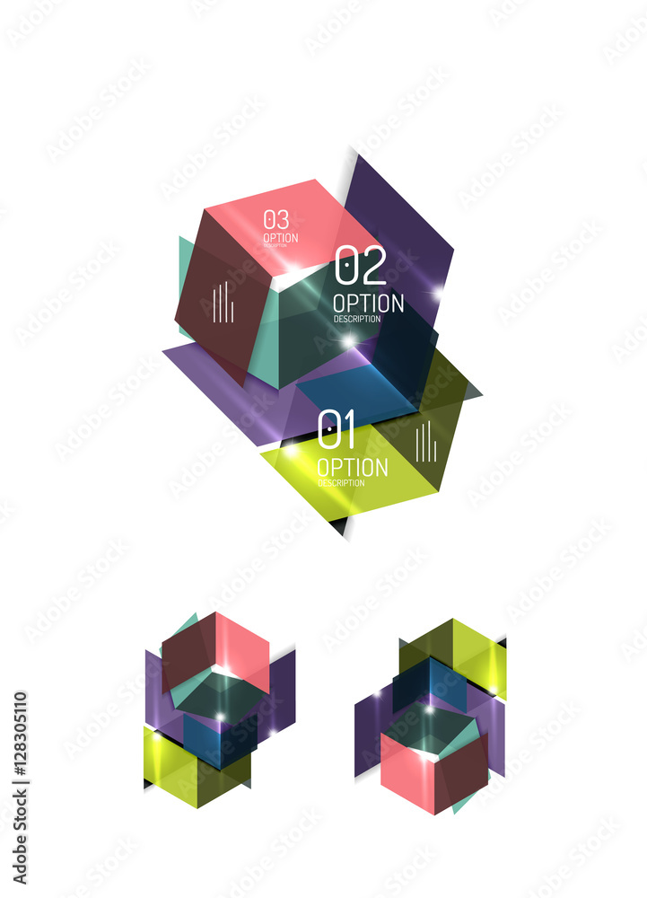 Abstract paper geometric infographic templates Abstract paper geometric infographic templates